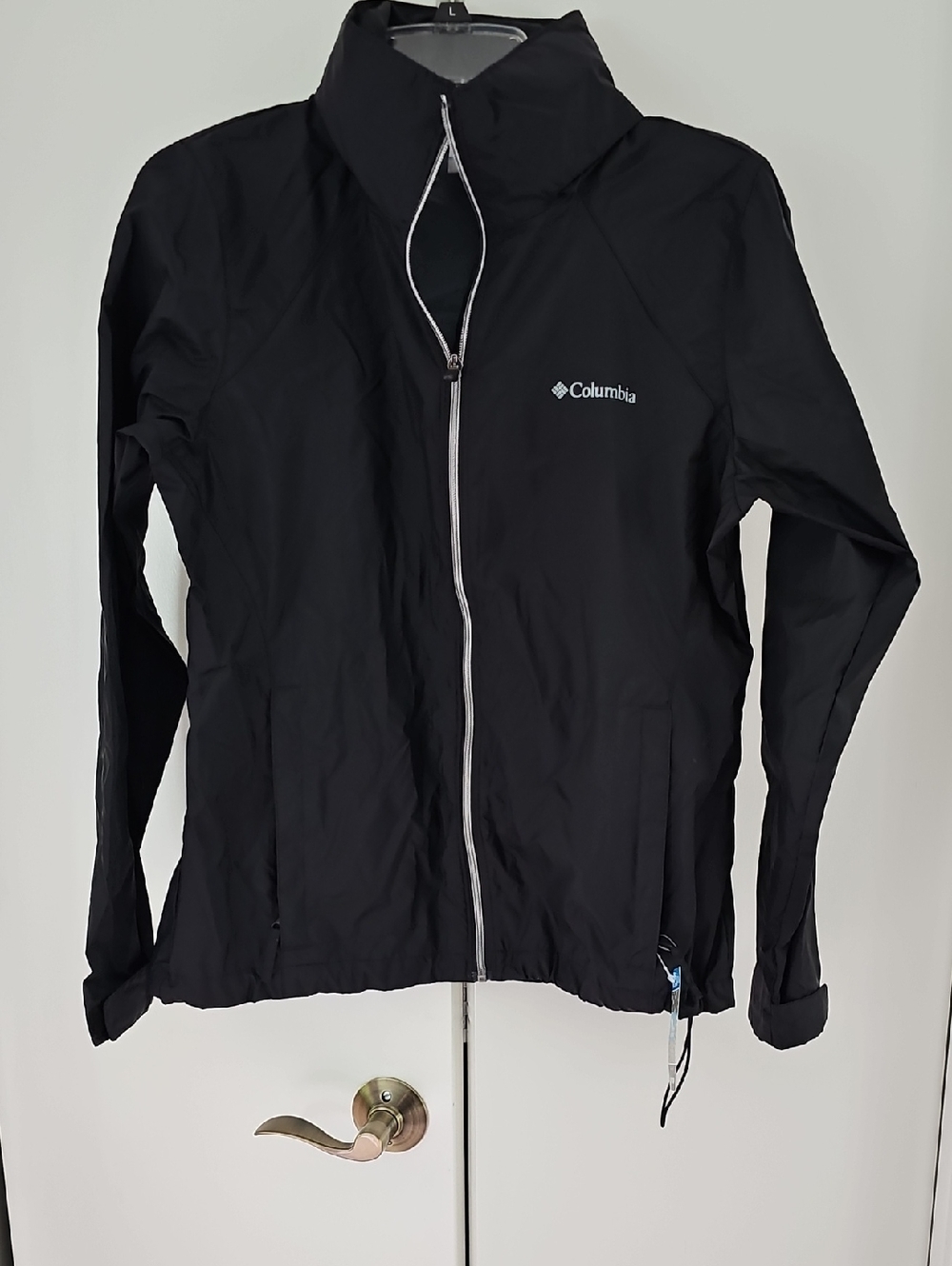 Columbia Black Women's Full-Zip Rain Jacket With Hood